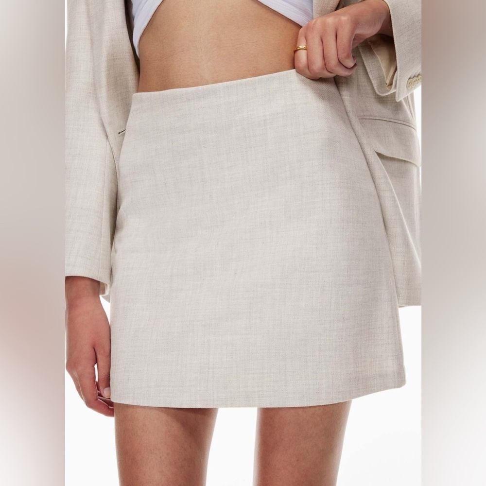 Aritzia Wilfred Classic Mini Skirt in Heather Chrome – Size 4 – Gently Worn
